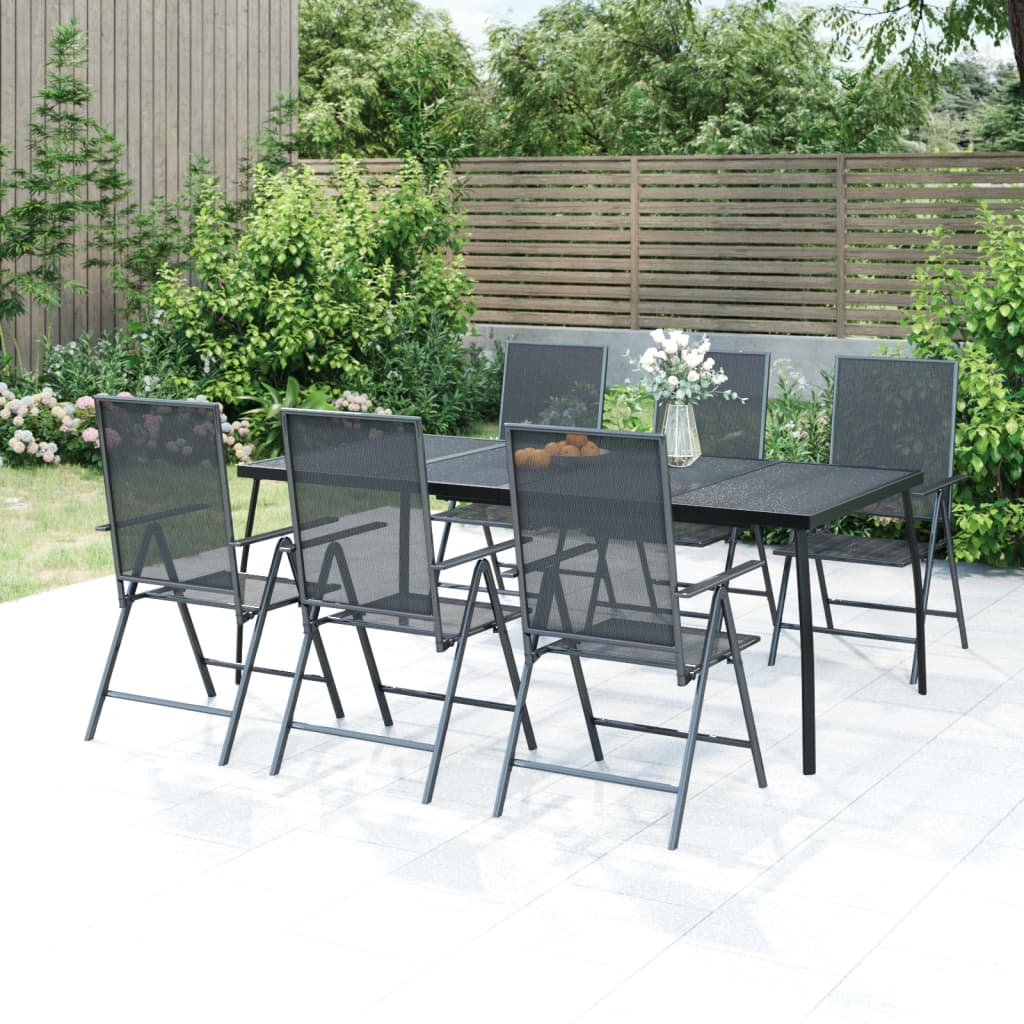 vidaXL Patio Table Outdoor Bistro Table with Metal Frame Anthracite Steel Mesh-6