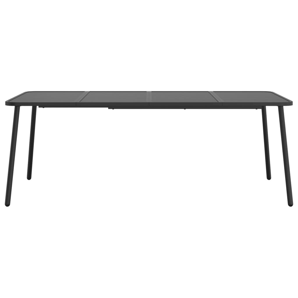 vidaXL Patio Table Outdoor Patio Dining Table for Lawn Garden Anthracite Steel-4