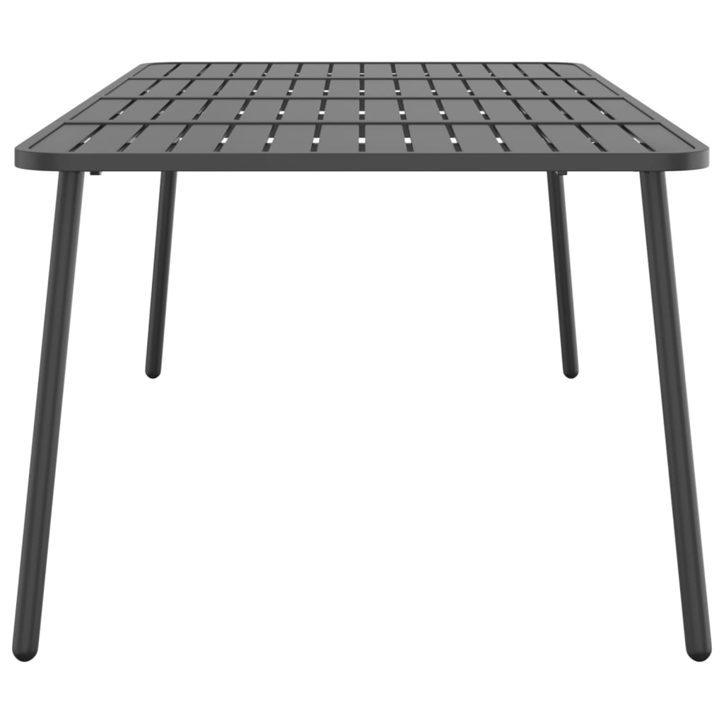 vidaXL Patio Table Outdoor Patio Dining Table for Lawn Garden Anthracite Steel-5