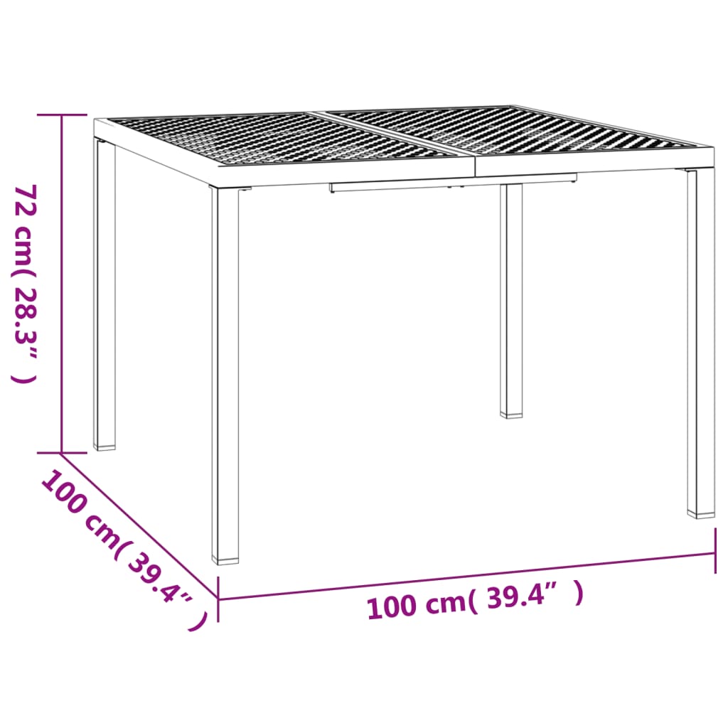 vidaXL Patio Table Patio Furniture Dining Table for Garden Anthracite Steel-39