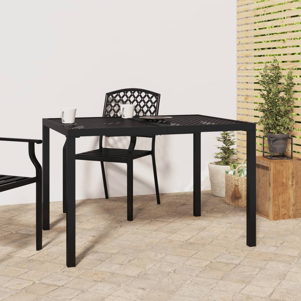 vidaXL Patio Table Patio Furniture Dining Table for Garden Anthracite Steel-33
