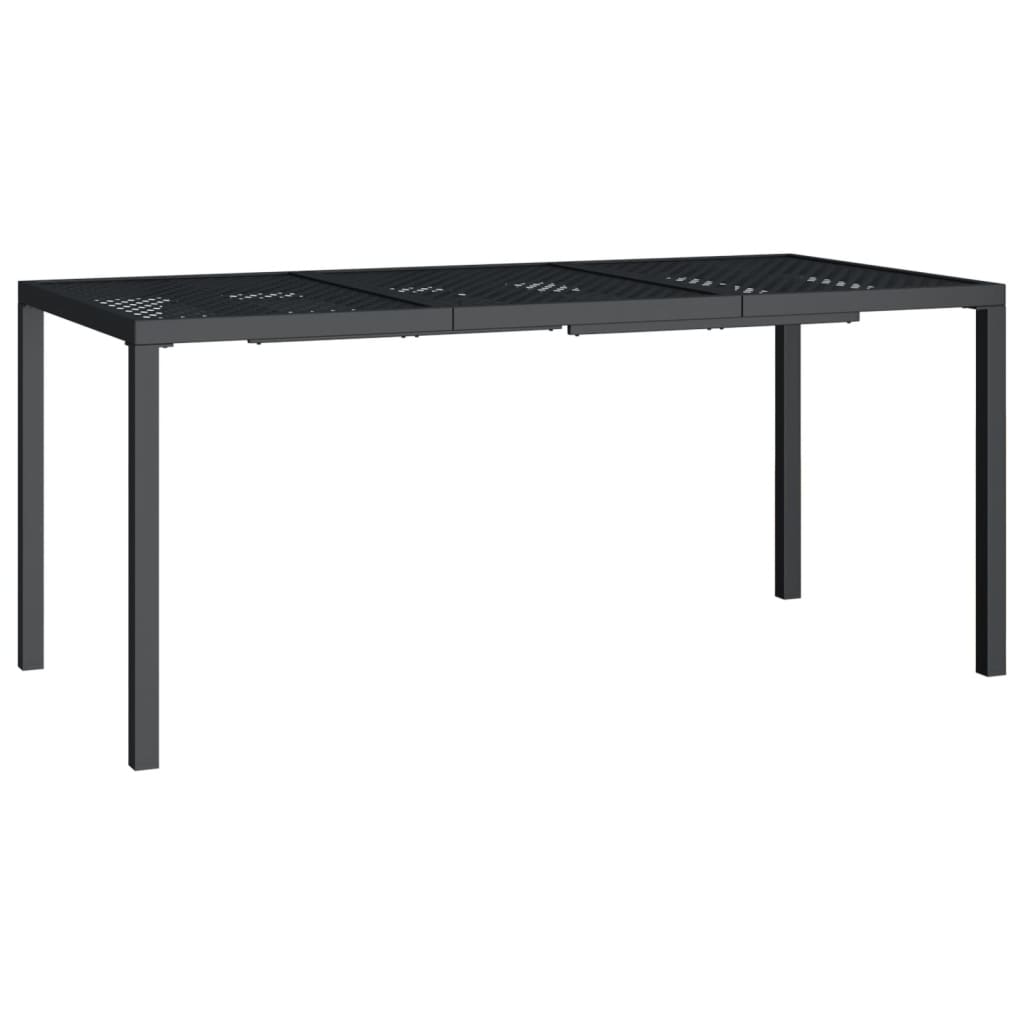 vidaXL Patio Table Patio Furniture Dining Table for Garden Anthracite Steel-30