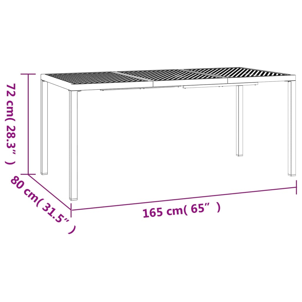 vidaXL Patio Table Patio Furniture Dining Table for Garden Anthracite Steel-7