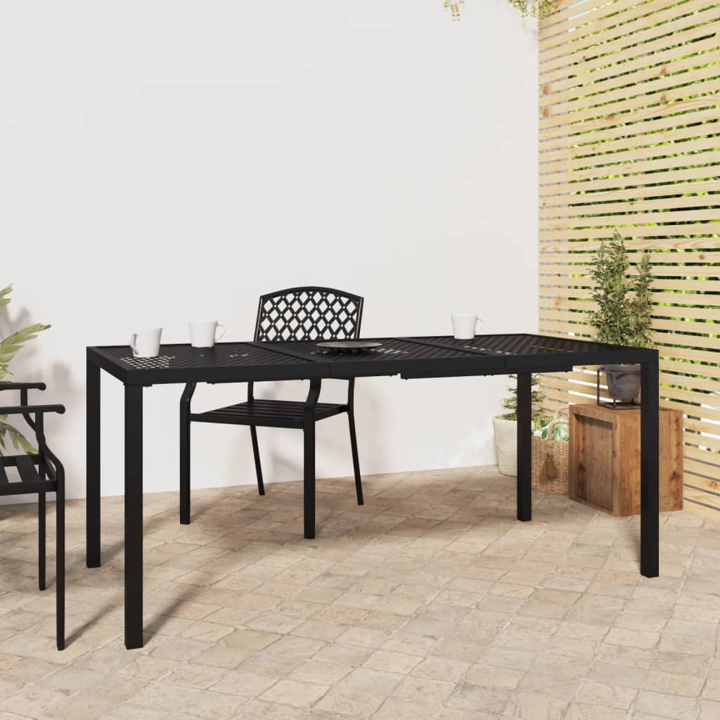 vidaXL Patio Table Patio Furniture Dining Table for Garden Anthracite Steel-34
