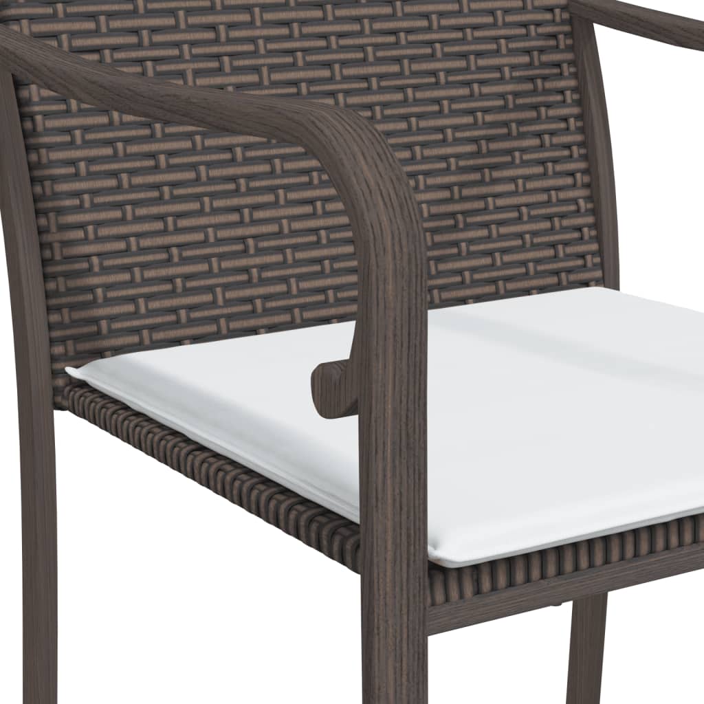 vidaXL Patio Chair Outdoor Seat with Cushions Patio Furniture Poly Rattan-32