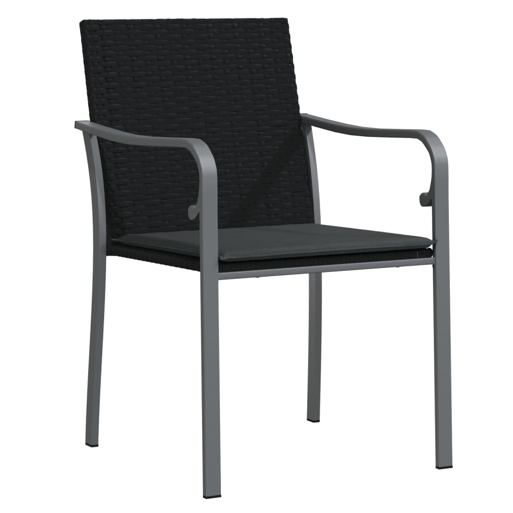 vidaXL Patio Chair Outdoor Seat with Cushions Patio Furniture Poly Rattan-11