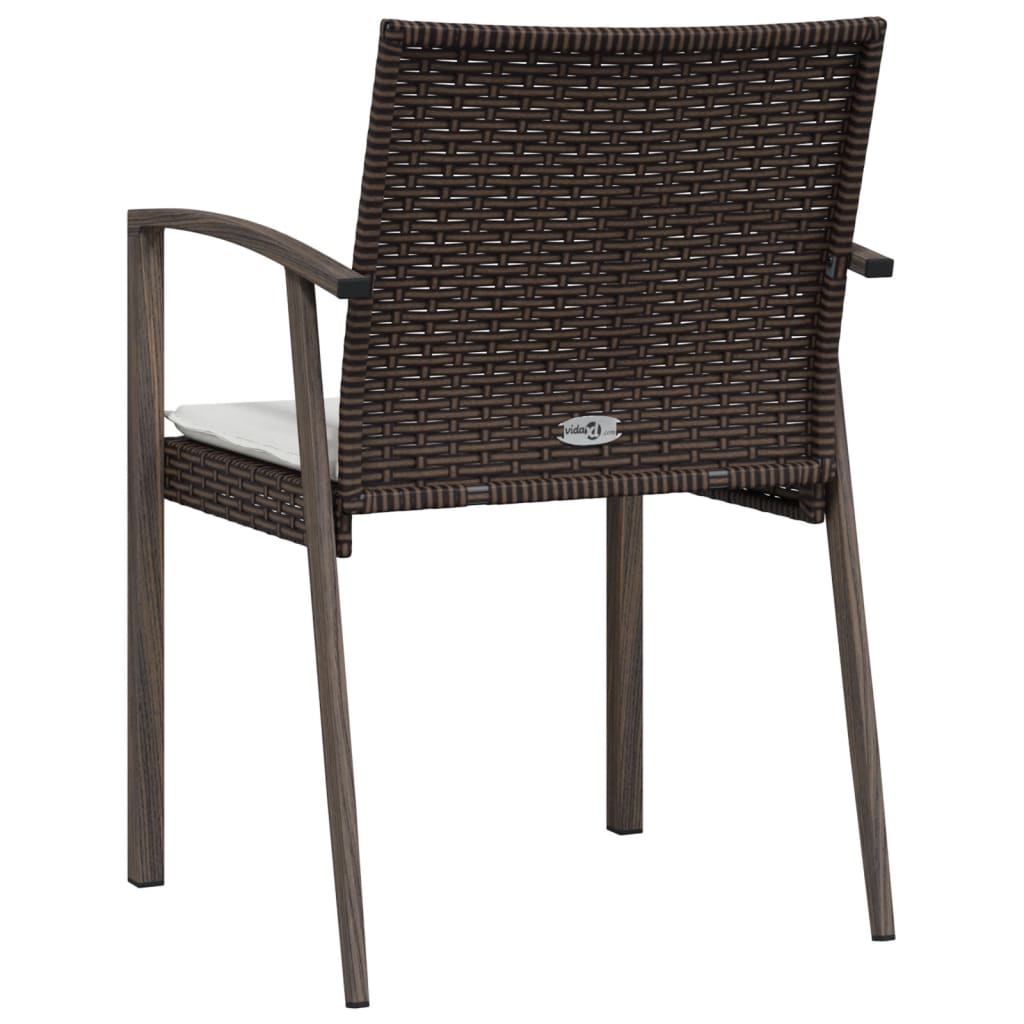vidaXL Patio Chair Outdoor Seat with Cushions Patio Furniture Poly Rattan-24