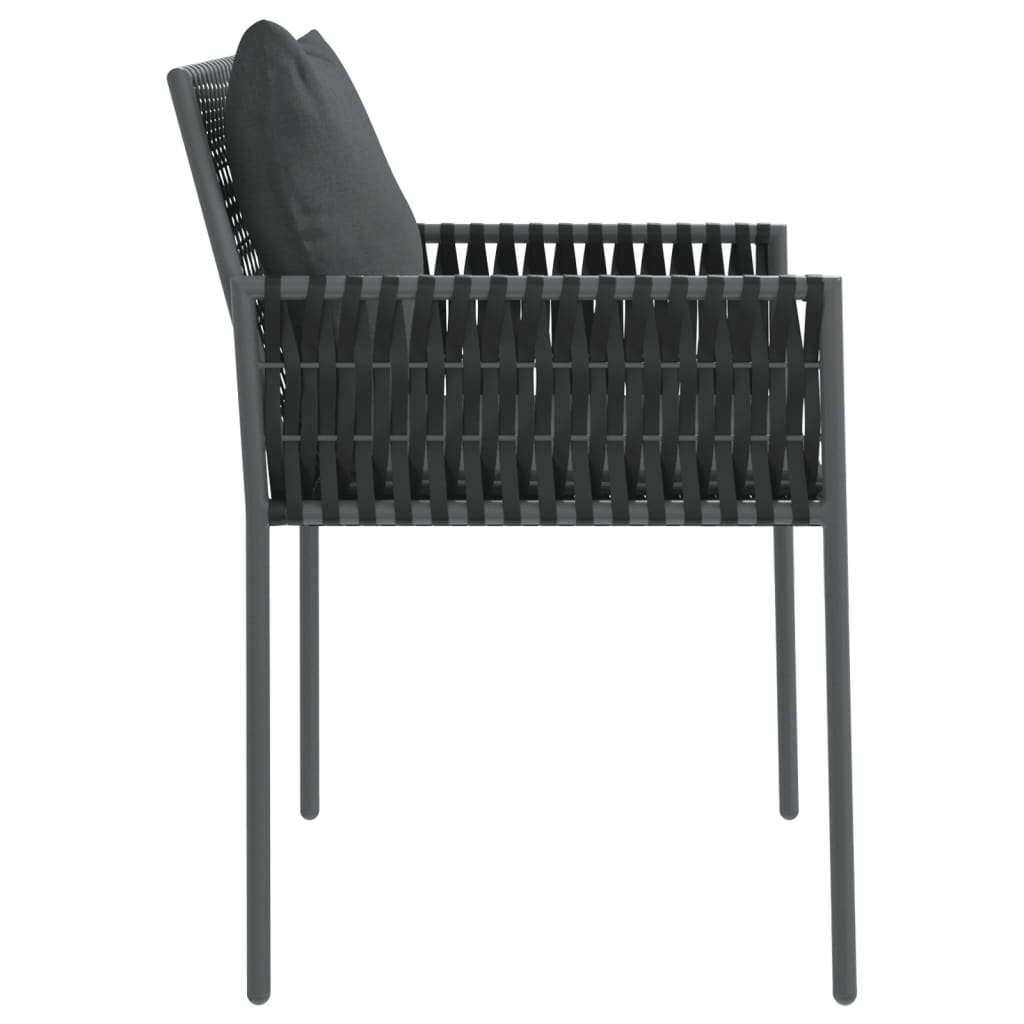 vidaXL Patio Chair Outdoor Lawn Chair with Cushions Patio Set Poly Rattan-32