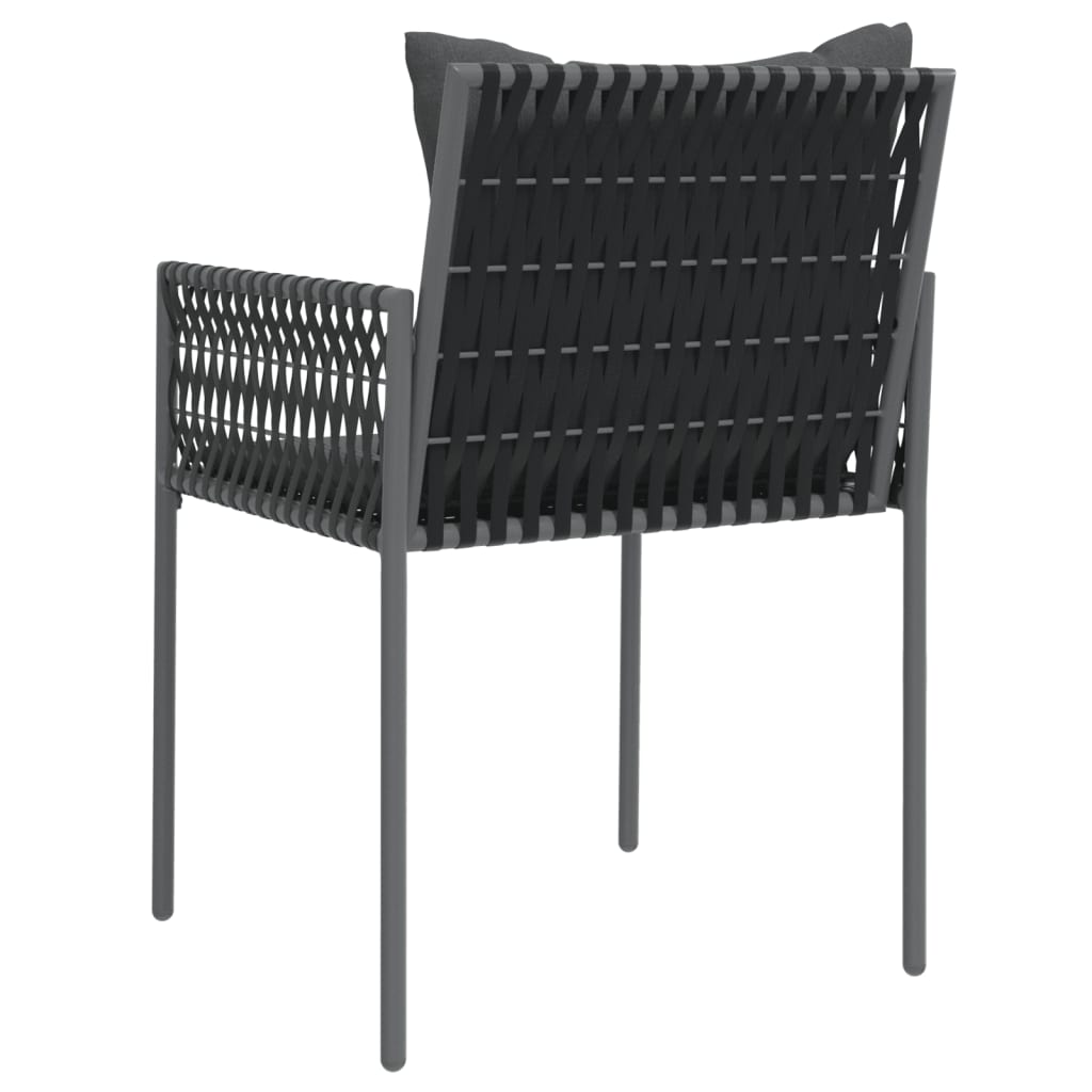 vidaXL Patio Chair Outdoor Lawn Chair with Cushions Patio Set Poly Rattan-37