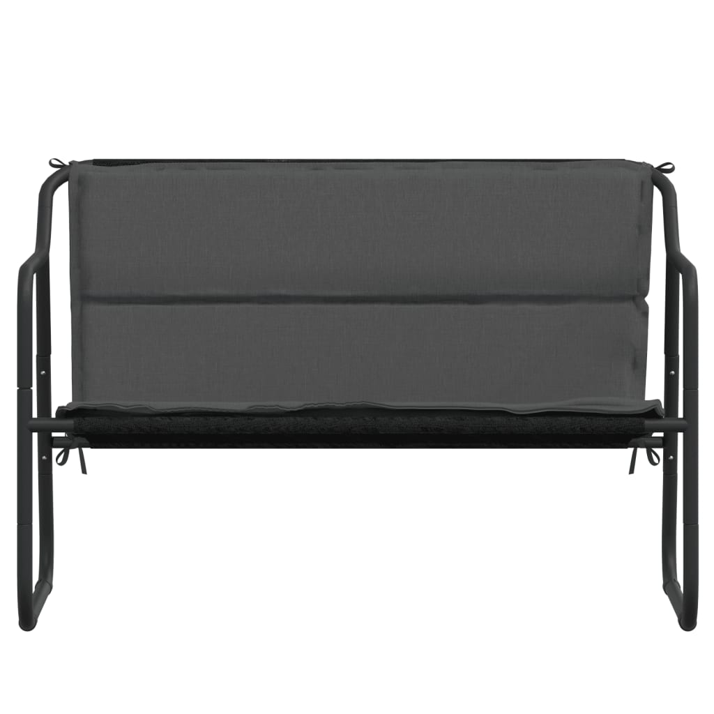 vidaXL 2-Seater Patio Bench with Cushion Anthracite Steel-1