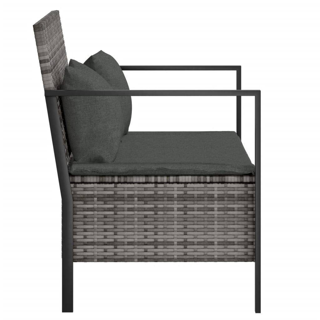 vidaXL Patio Furniture Outdoor Seating with Cushions for Deck Poly Rattan-3