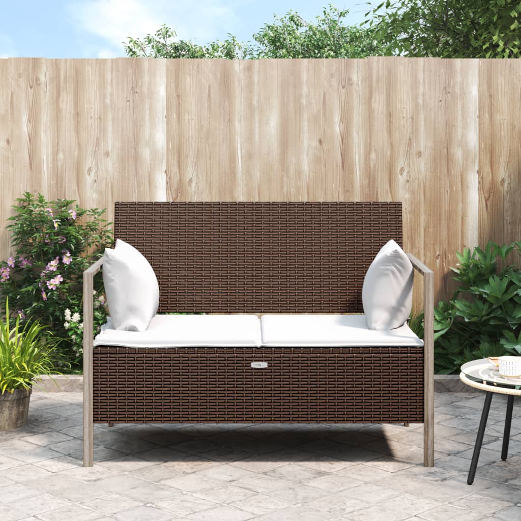 vidaXL Patio Furniture Outdoor Seating with Cushions for Deck Poly Rattan-21
