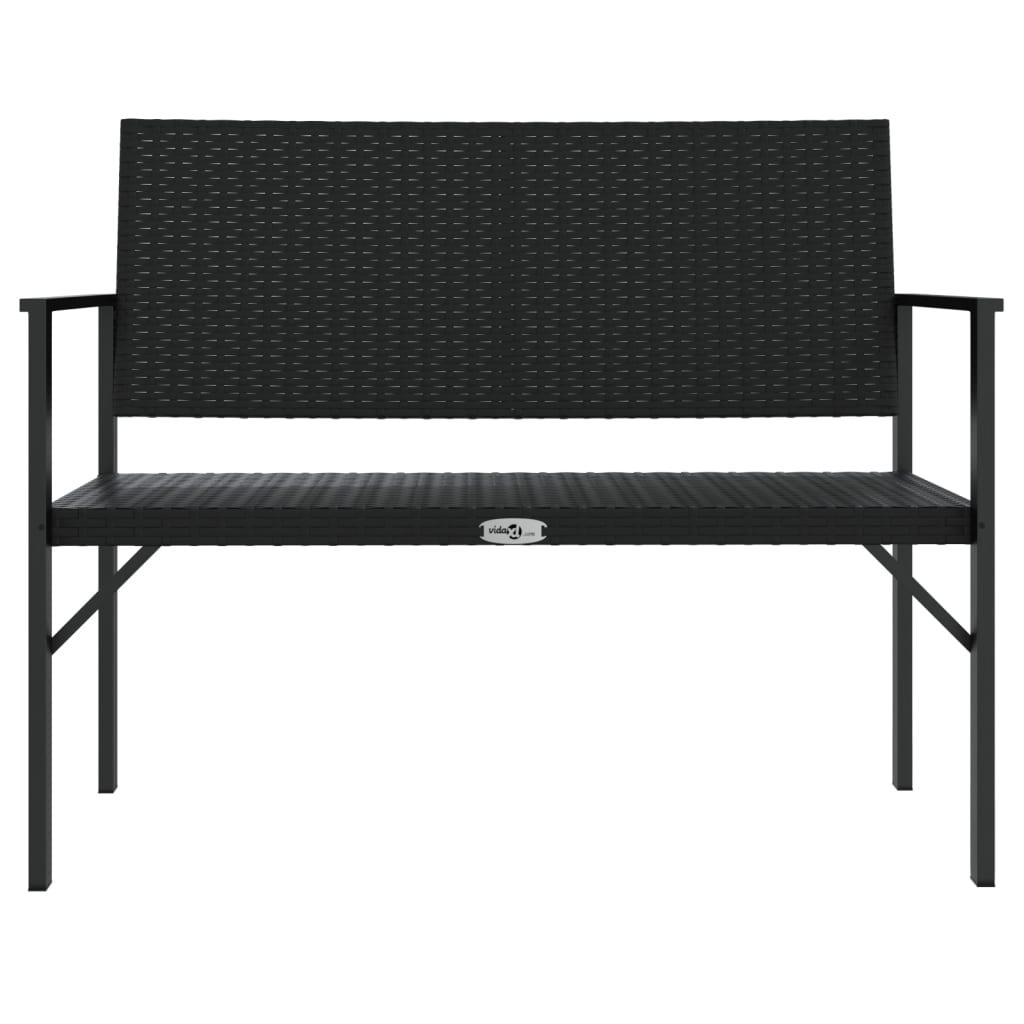 vidaXL 2-Seater Patio Bench Black Poly Rattan-8