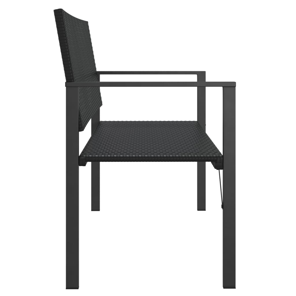 vidaXL 2-Seater Patio Bench Black Poly Rattan-10