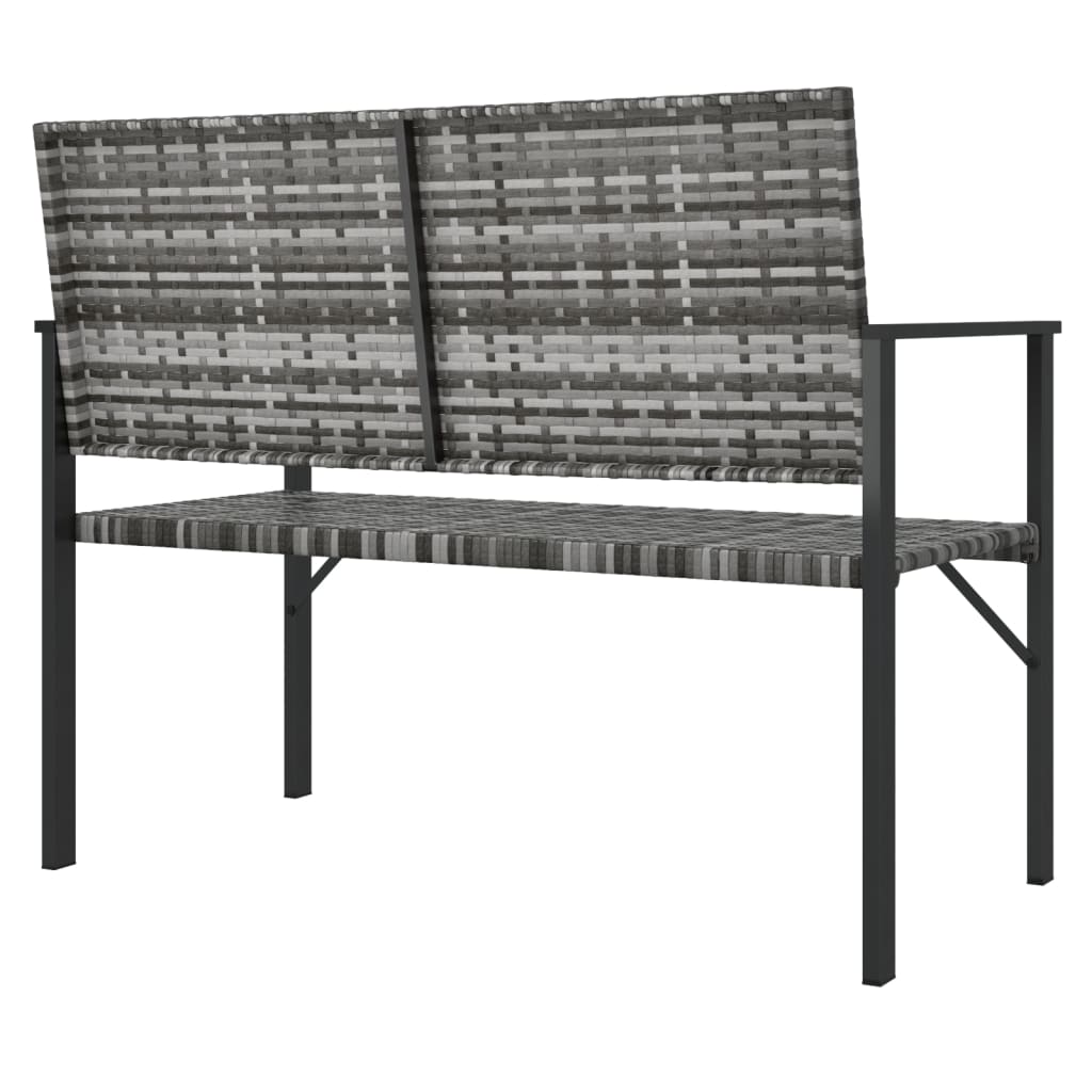 vidaXL 2-Seater Patio Bench Black Poly Rattan-5