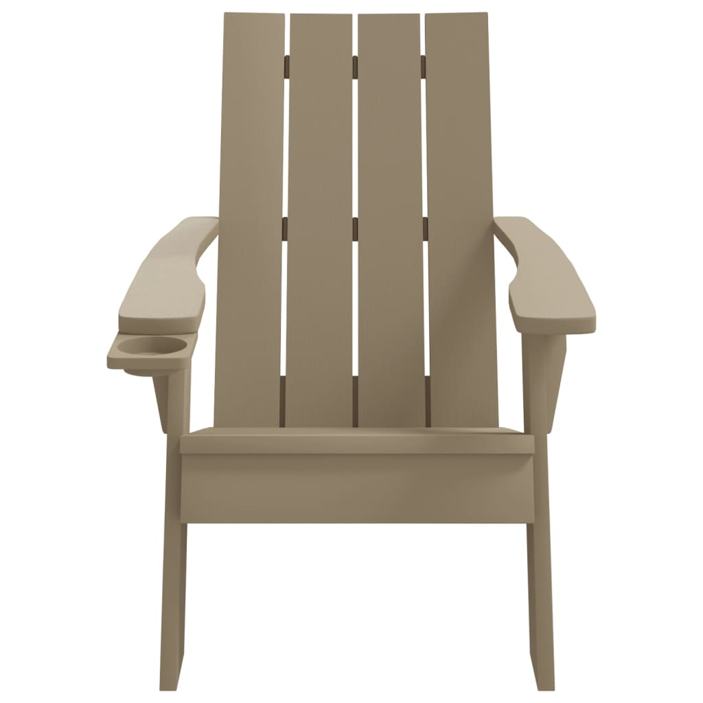 vidaXL Patio Adirondack Chair Light Brown 29.5"x34.8"x35.2" Polypropylene-1