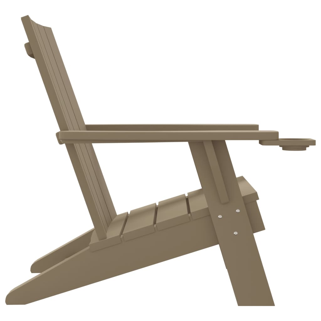 vidaXL Patio Adirondack Chair Light Brown 29.5"x34.8"x35.2" Polypropylene-2