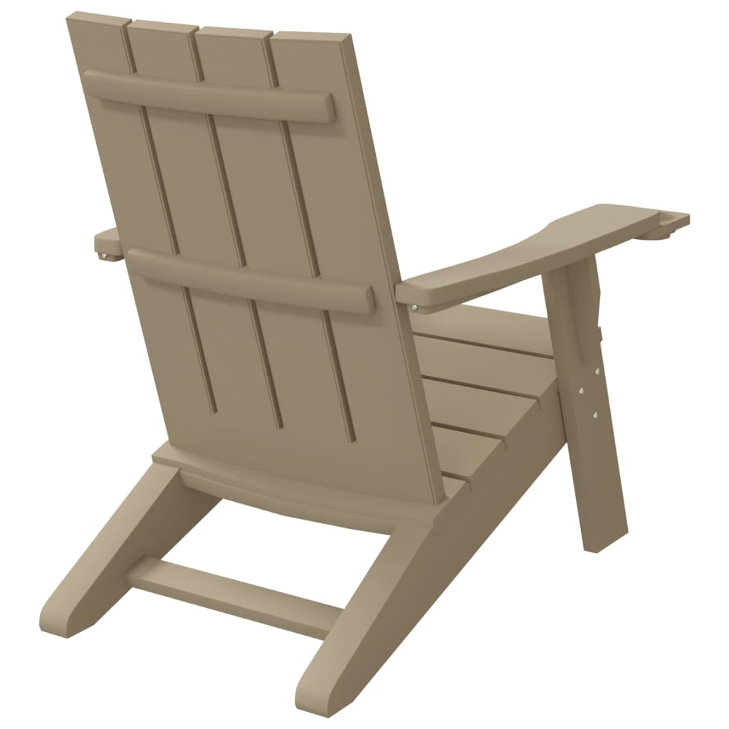 vidaXL Patio Adirondack Chair Light Brown 29.5"x34.8"x35.2" Polypropylene-3