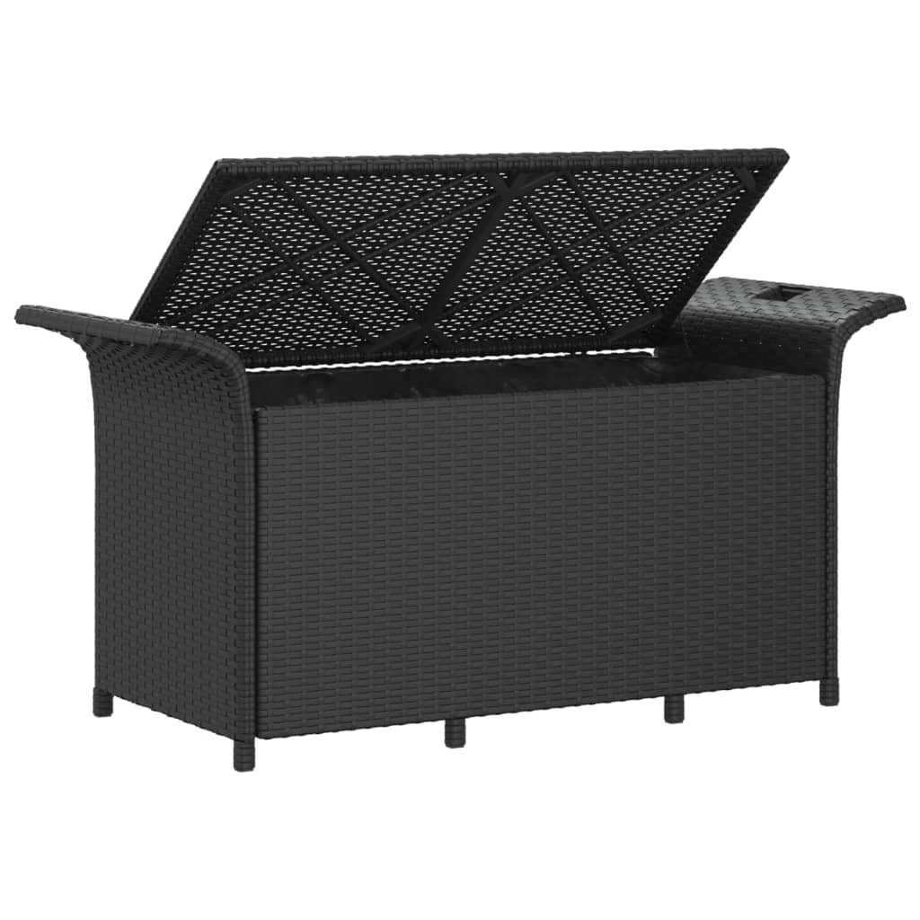 vidaXL Outdoor Storage Bench Patio Rattan Storage Box with Cushion Poly Rattan-23