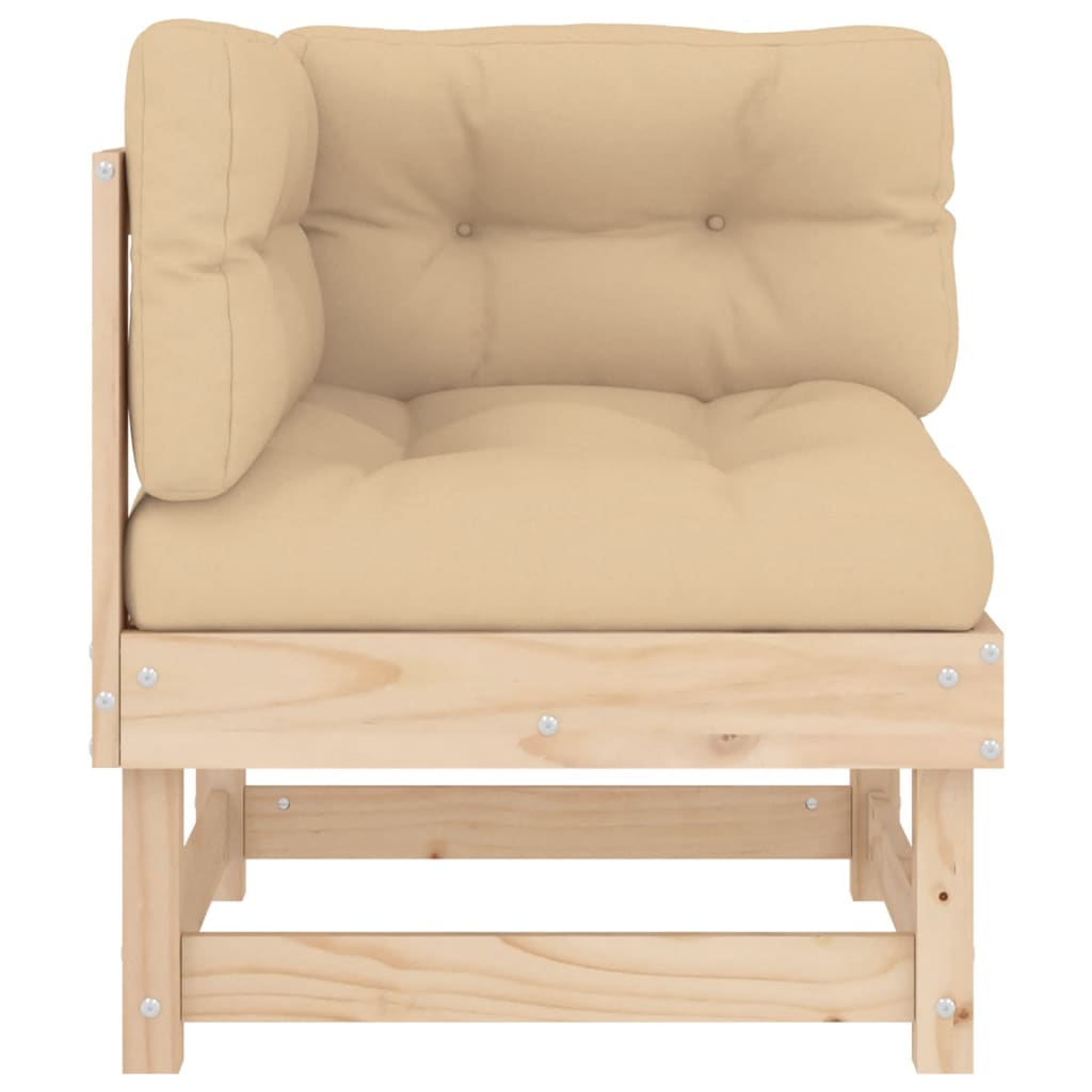 vidaXL Corner Sofa with Cushions Solid Wood Pine-1