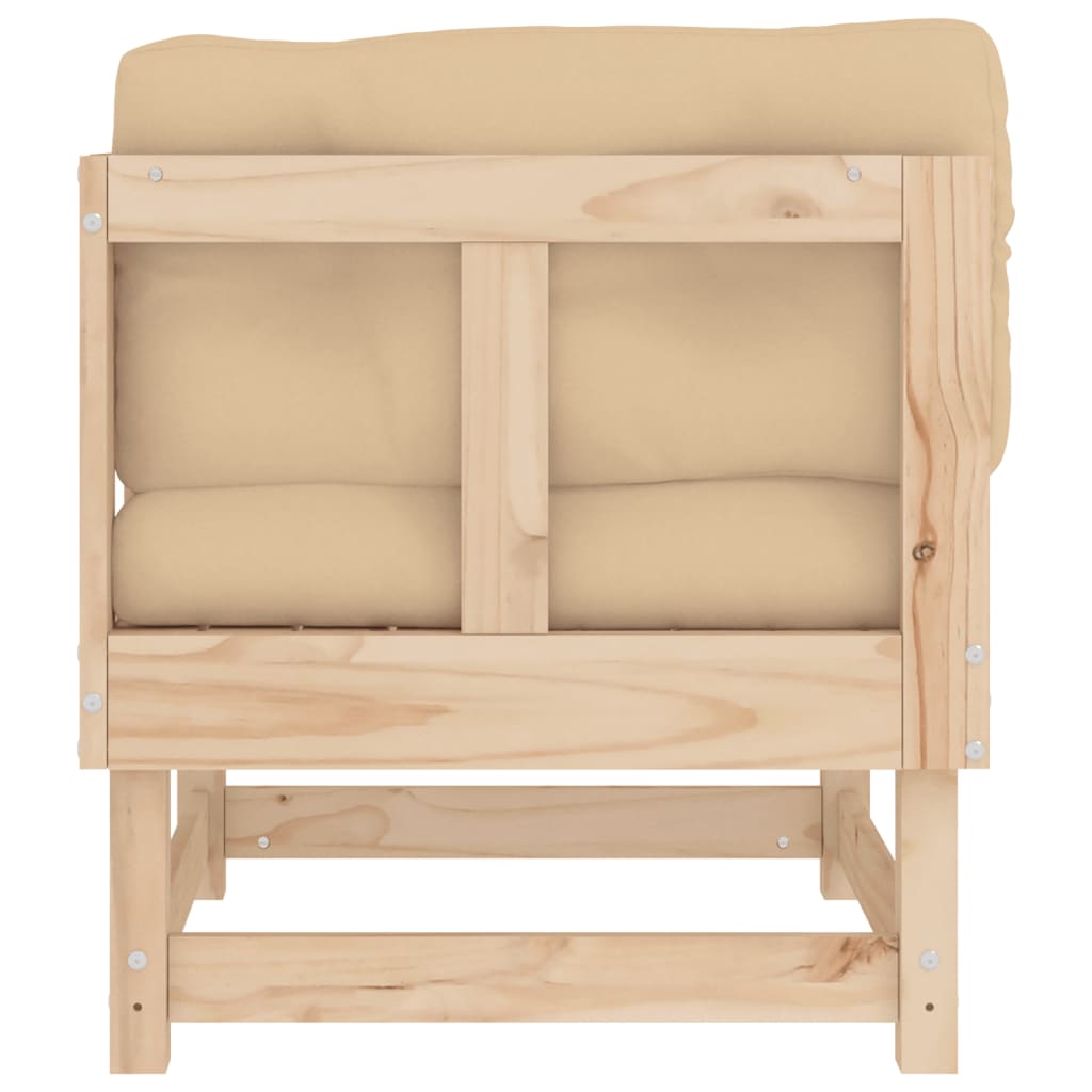 vidaXL Corner Sofa with Cushions Solid Wood Pine-2