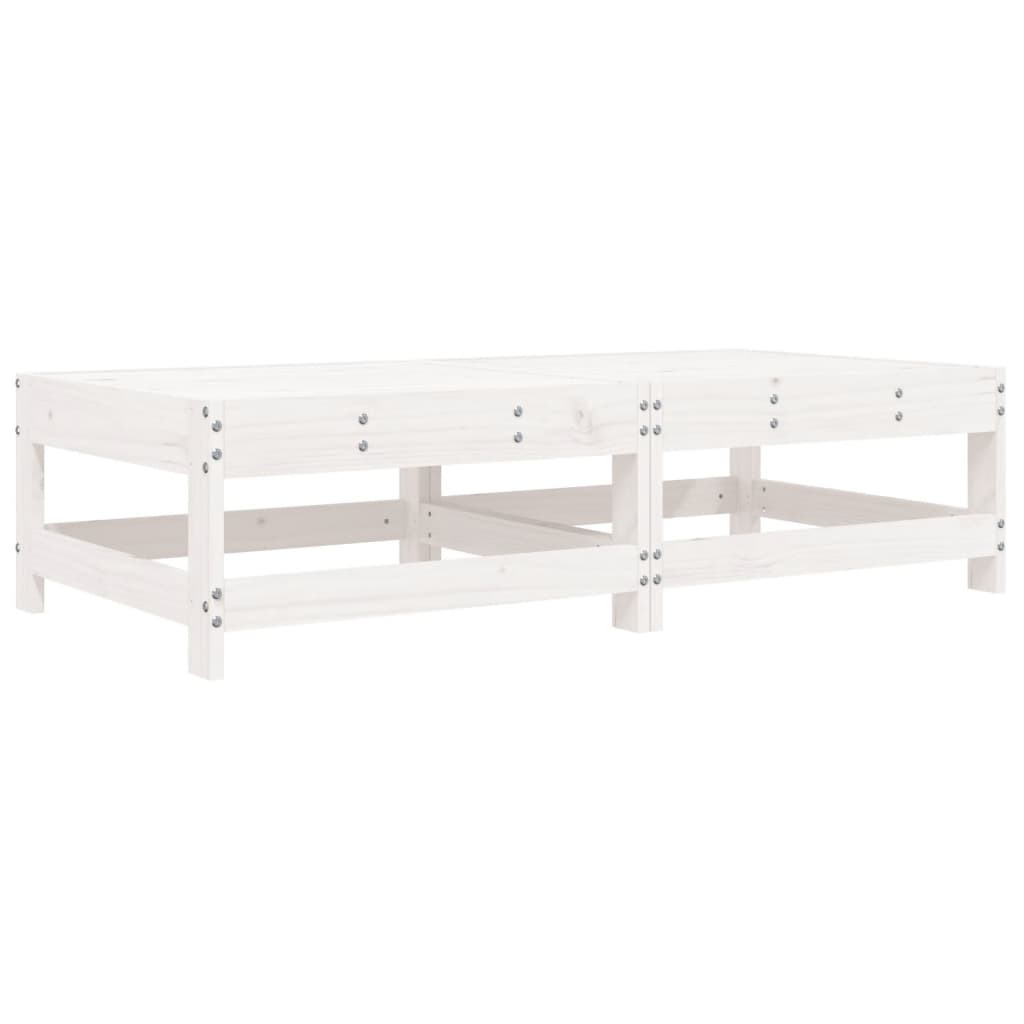 vidaXL Patio Footstools with Cushions 2pcs White Solid Wood Pine-1