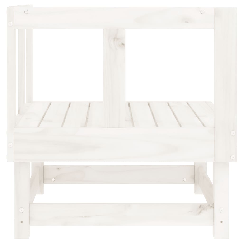 vidaXL Patio Corner Sofa White Solid Wood Pine-2