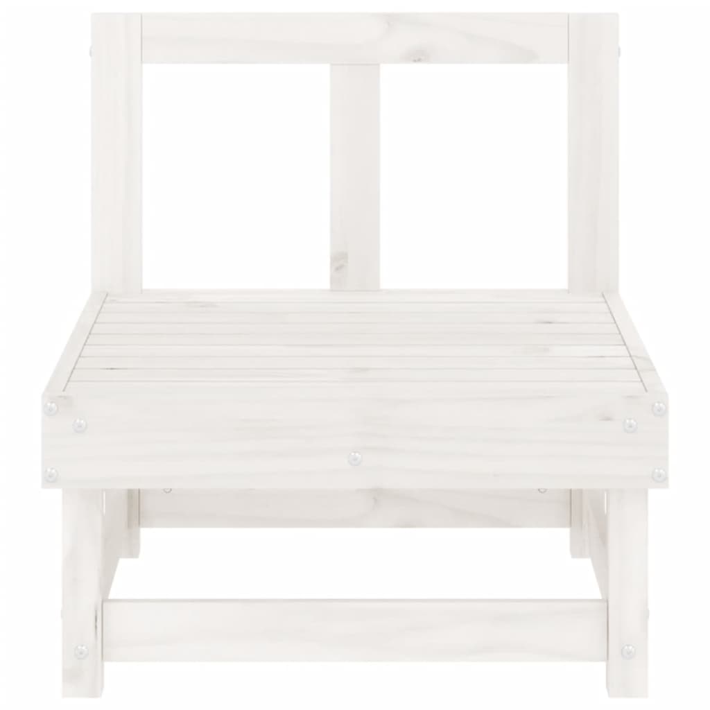 vidaXL Patio Middle Sofa White Solid Wood Pine-1