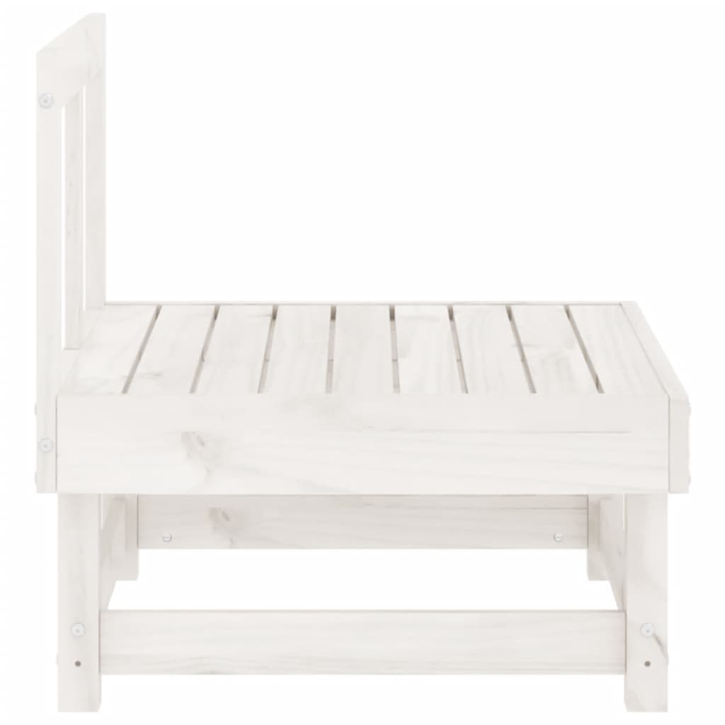 vidaXL Patio Middle Sofa White Solid Wood Pine-2