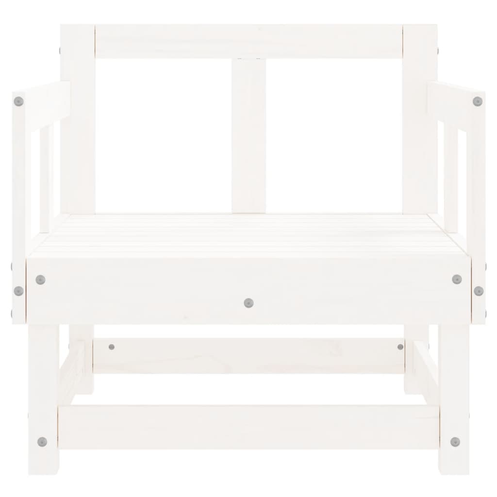 vidaXL Patio Chairs 2 pcs White Solid Wood Pine-2