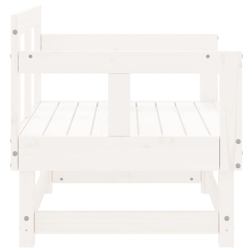 vidaXL Patio Chairs 2 pcs White Solid Wood Pine-3