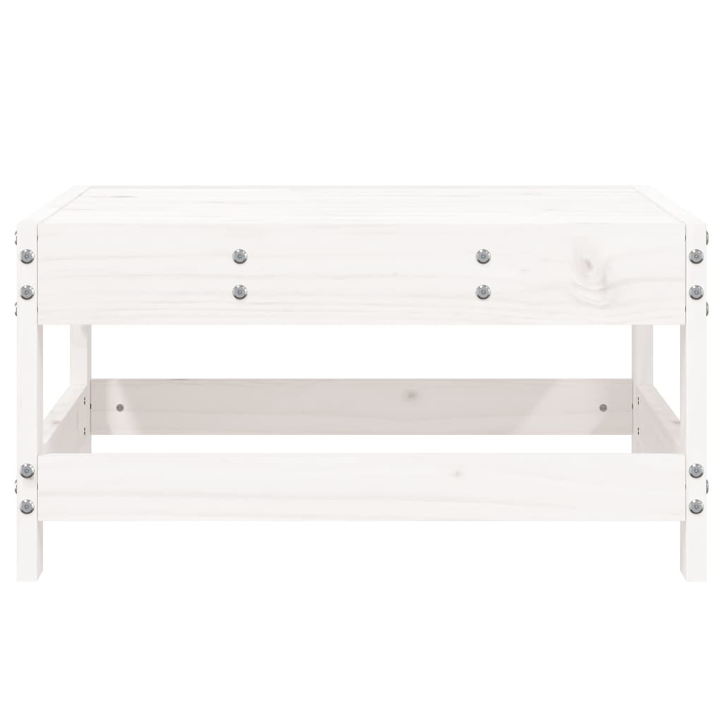 vidaXL Patio Footstool White Solid Wood Pine-1