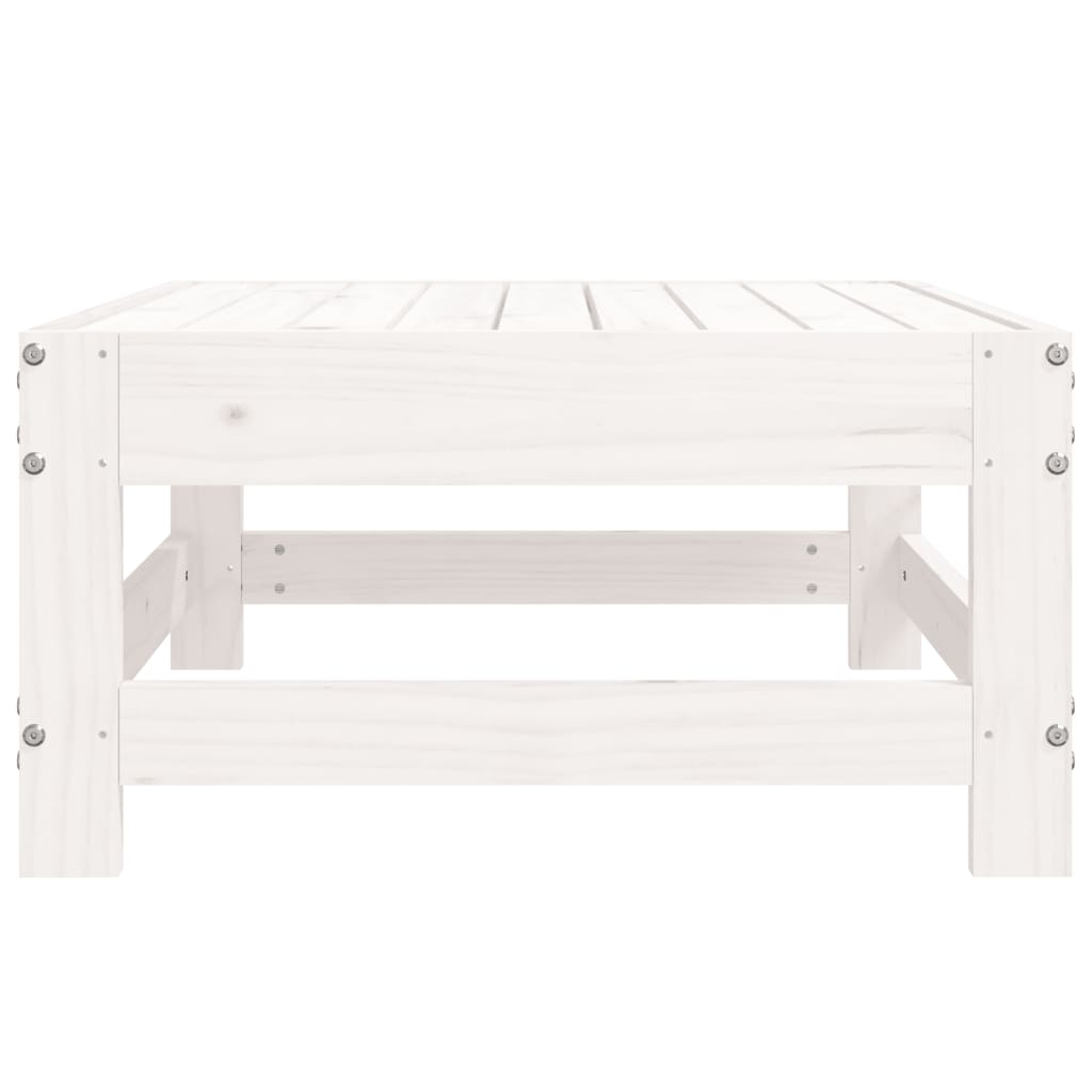 vidaXL Patio Footstool White Solid Wood Pine-2