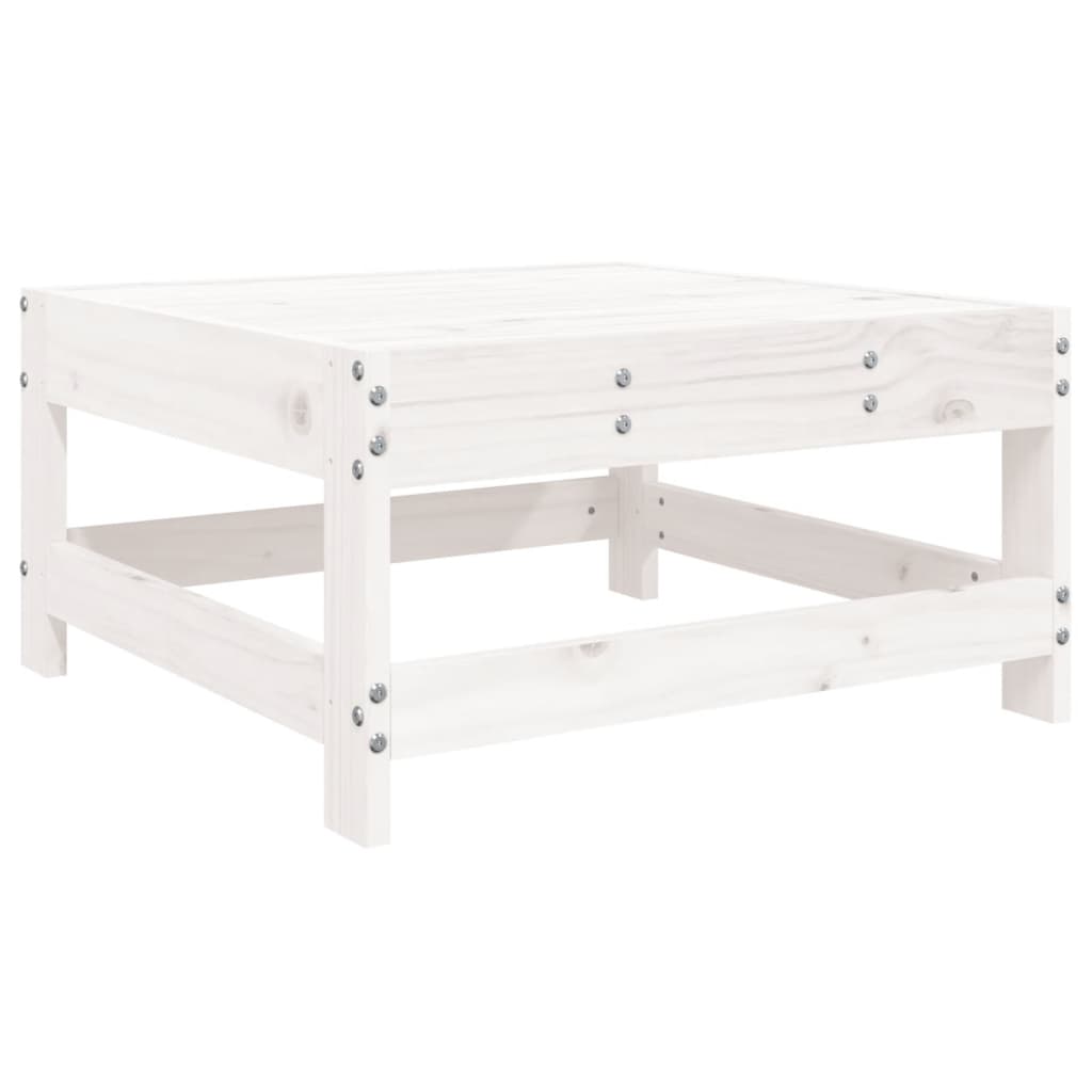 vidaXL Patio Footstool White Solid Wood Pine-3