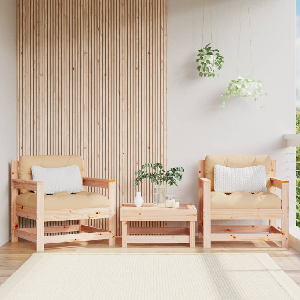 vidaXL Patio Chairs 2 pcs Solid Wood Pine-0