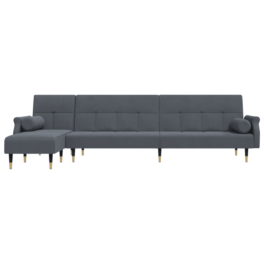 vidaXL Sofa Bed Sleeper Sofa Settee L Shaped Folding Sleeper Couch Bed Velvet-5