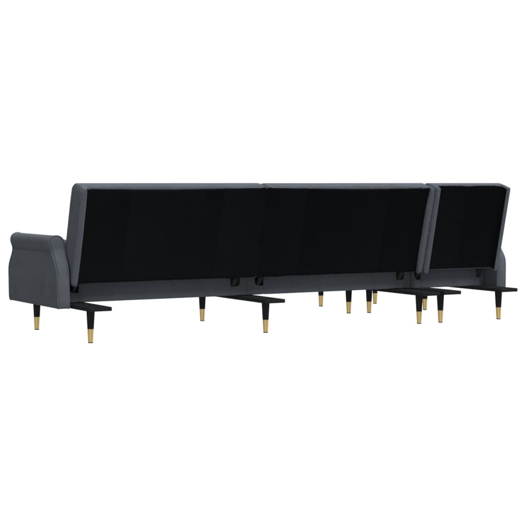 vidaXL Sofa Bed Sleeper Sofa Settee L Shaped Folding Sleeper Couch Bed Velvet-9