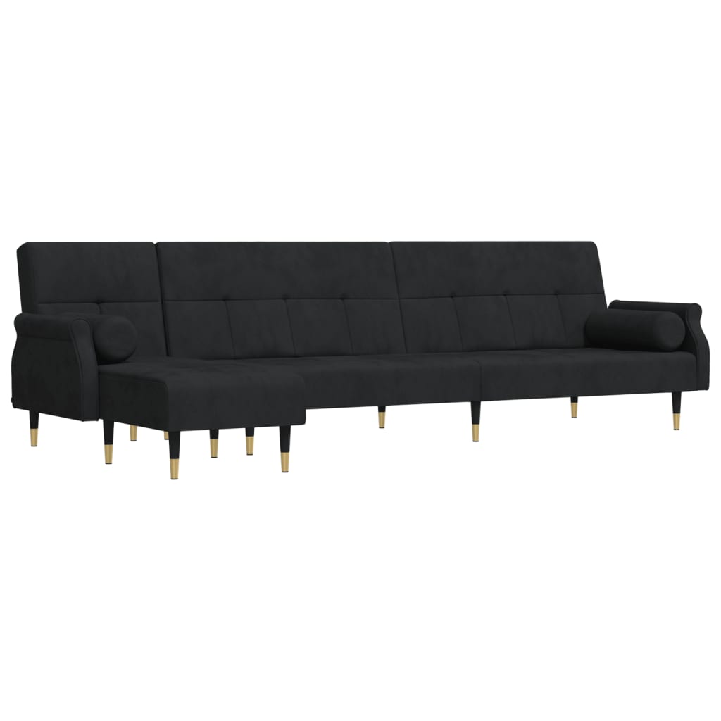 vidaXL Sofa Bed Sleeper Sofa Settee L Shaped Folding Sleeper Couch Bed Velvet-17