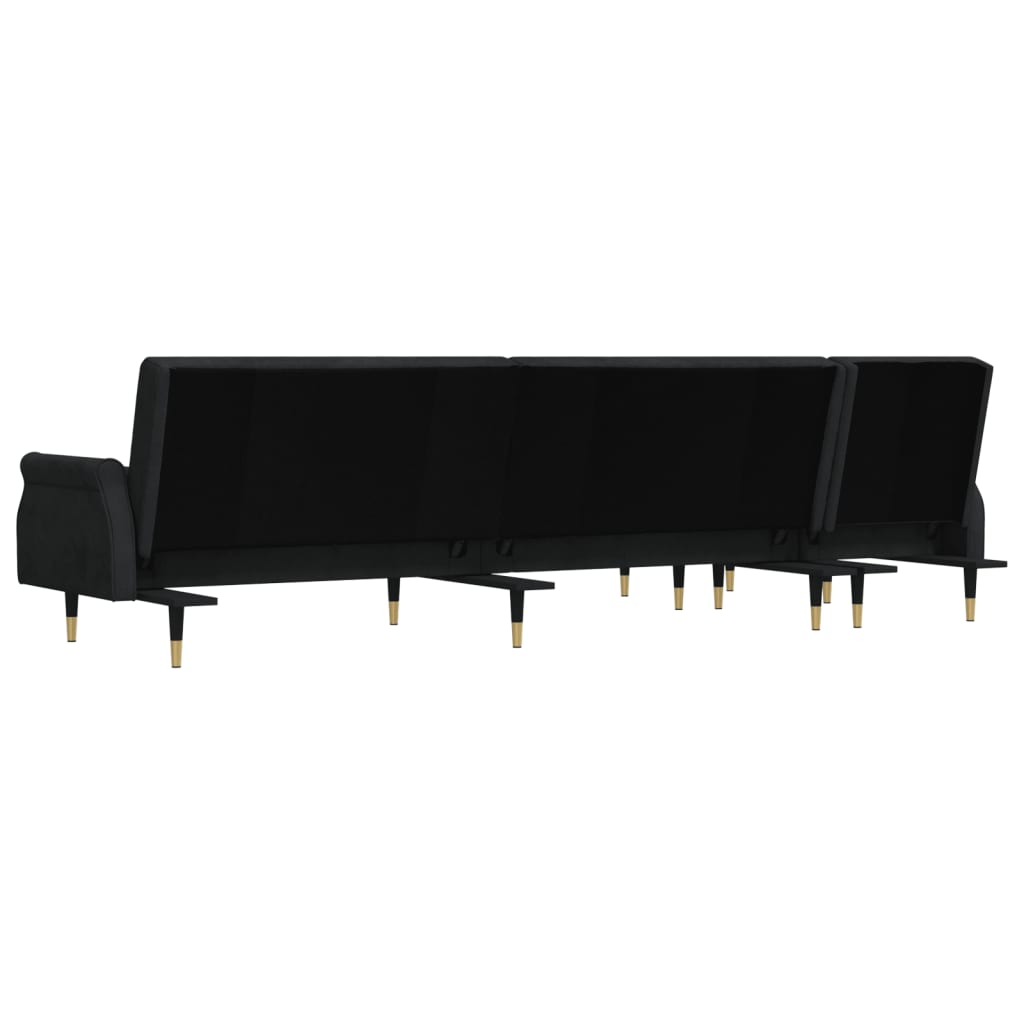 vidaXL Sofa Bed Sleeper Sofa Settee L Shaped Folding Sleeper Couch Bed Velvet-6