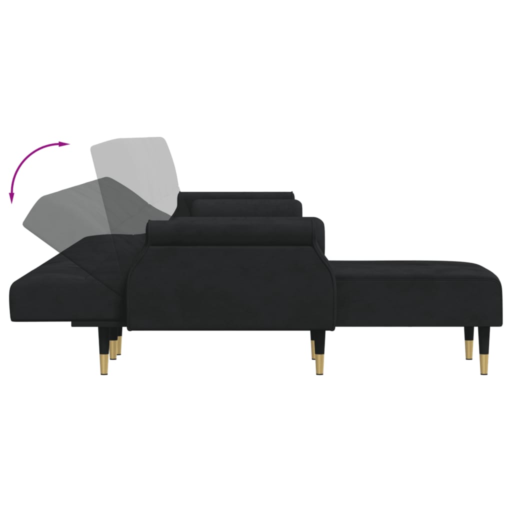 vidaXL Sofa Bed Sleeper Sofa Settee L Shaped Folding Sleeper Couch Bed Velvet-8