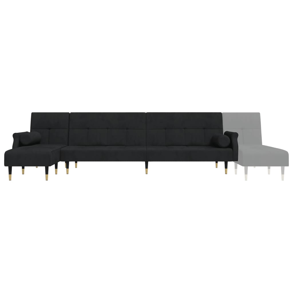 vidaXL Sofa Bed Sleeper Sofa Settee L Shaped Folding Sleeper Couch Bed Velvet-10