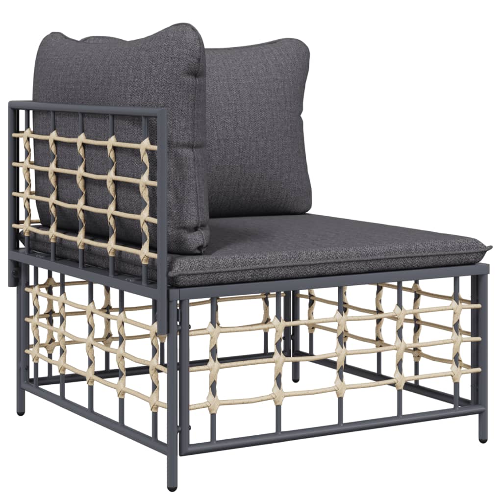 vidaXL 8 Piece Patio Lounge Set with Cushions Anthracite Poly Rattan-2
