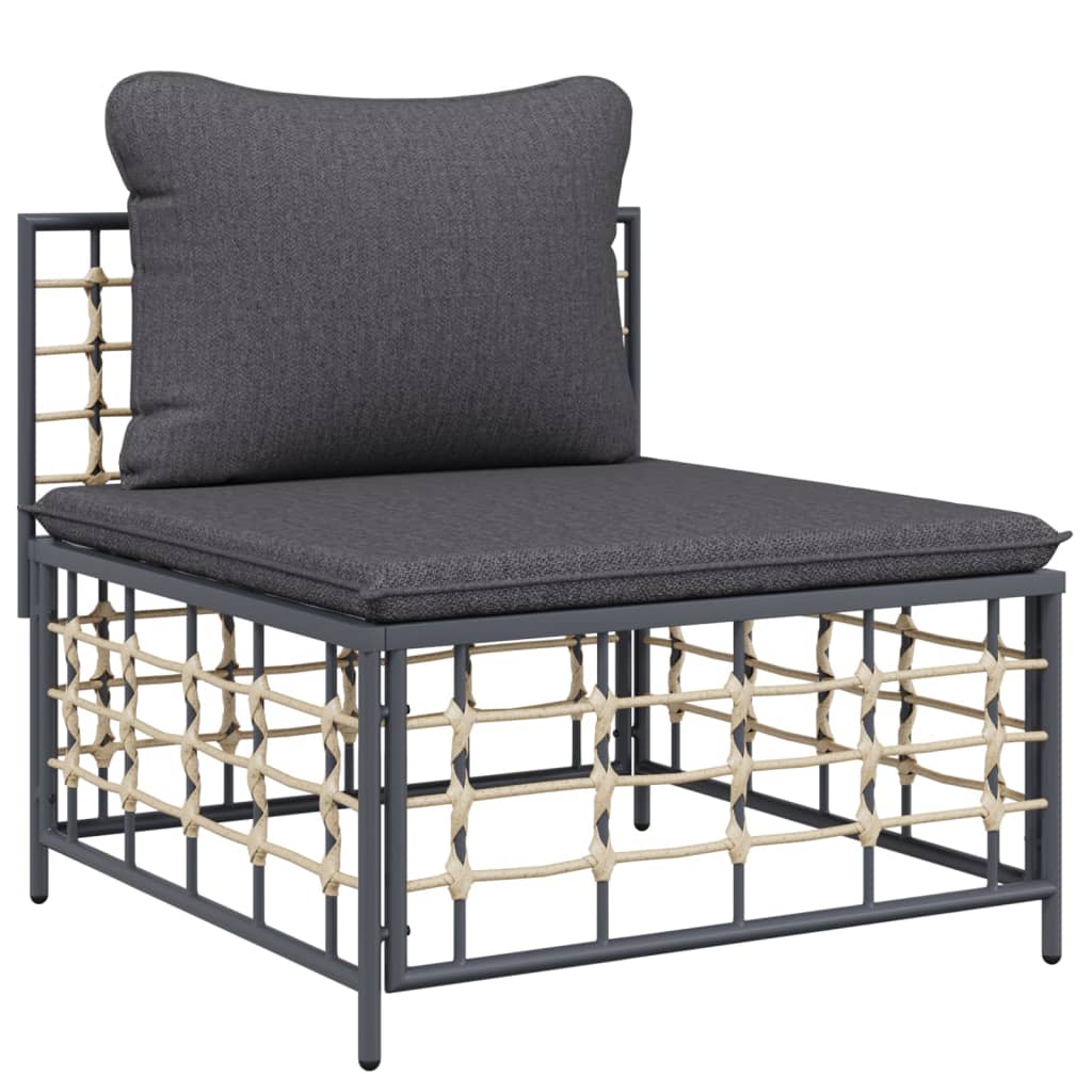 vidaXL Patio Furniture Set 11 Piece Sectional Sofa with Cushions Poly Rattan-4