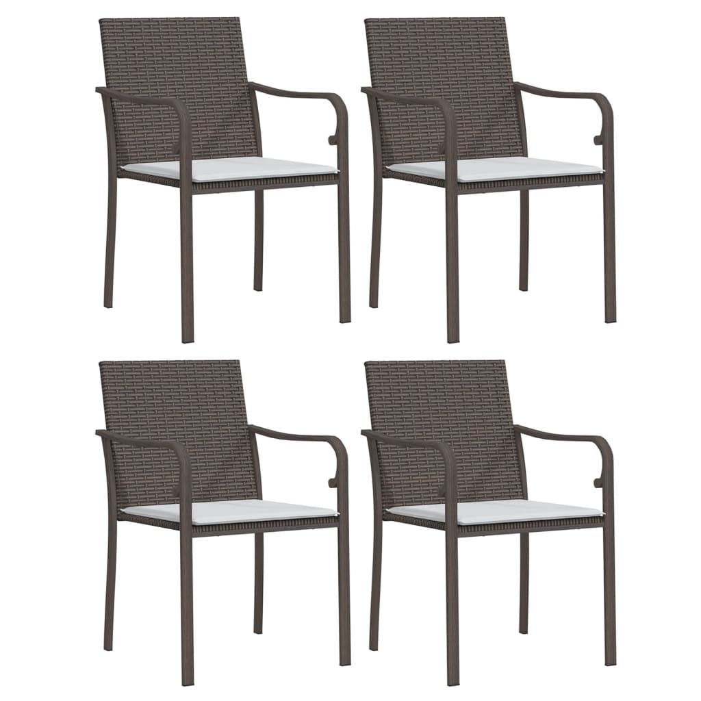 vidaXL Patio Chair Outdoor Seat with Cushions Patio Furniture Poly Rattan-48