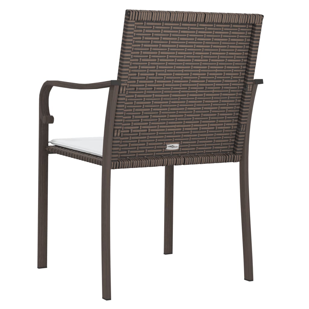 vidaXL Patio Chair Outdoor Seat with Cushions Patio Furniture Poly Rattan-17