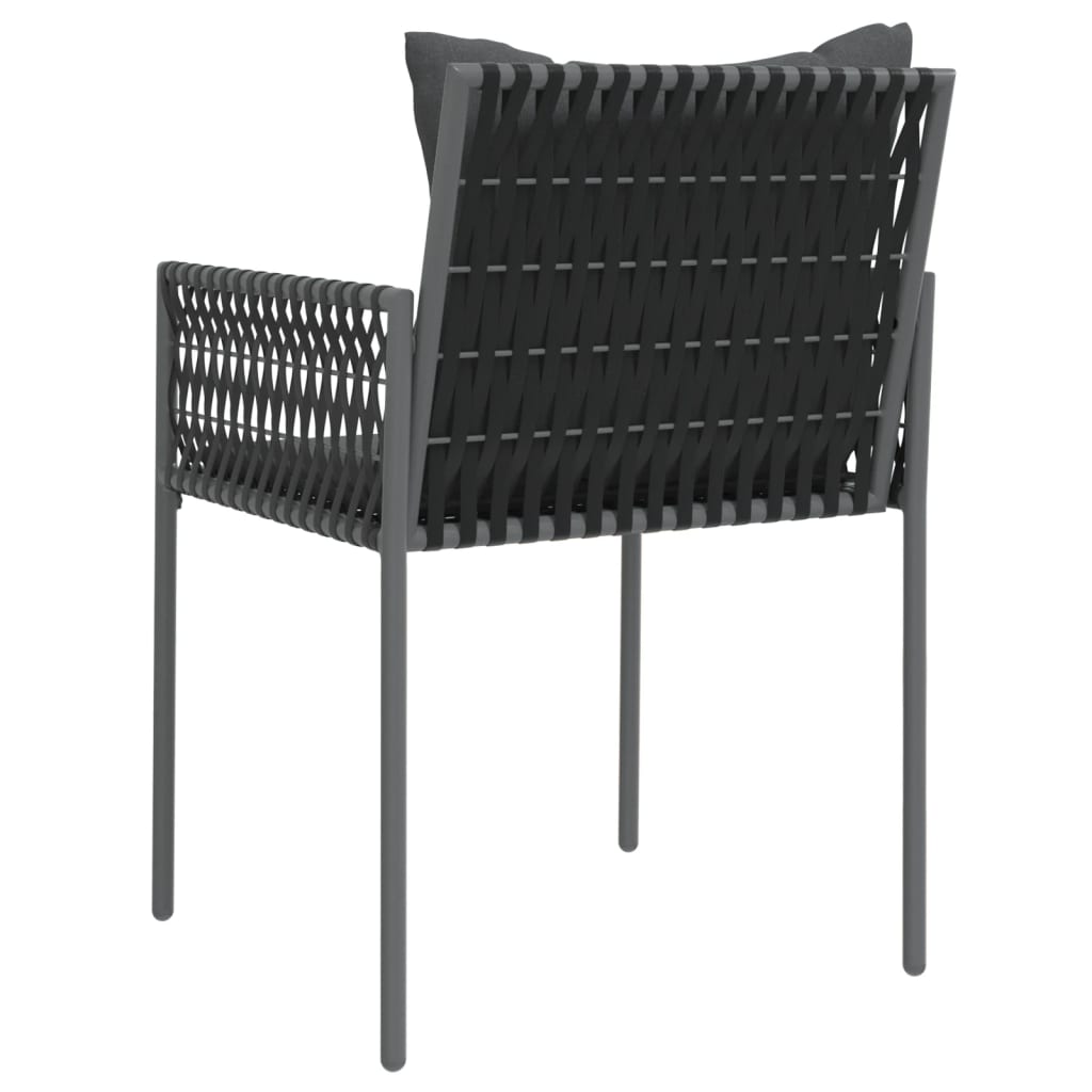 vidaXL Patio Chair Outdoor Lawn Chair with Cushions Patio Set Poly Rattan-6