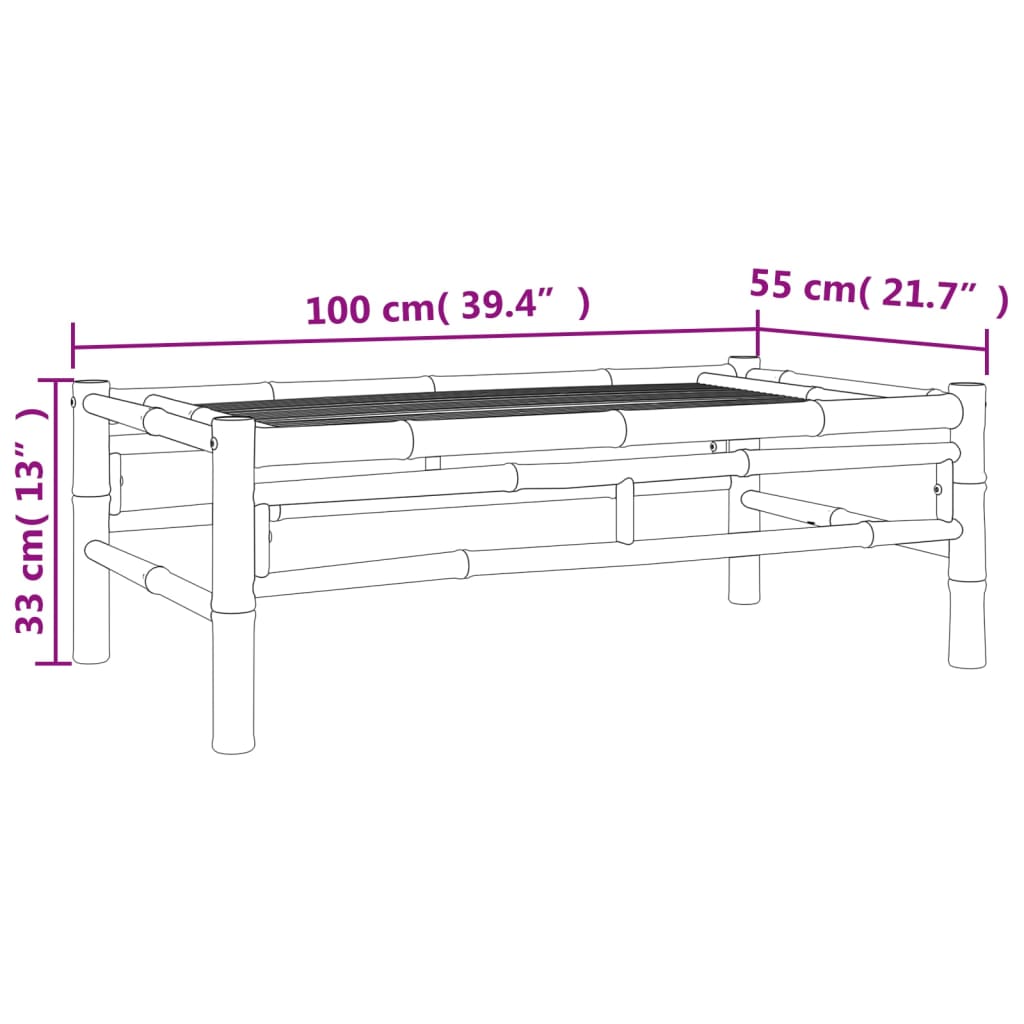 vidaXL Patio Coffee Table 39.4"x21.7"x13" Bamboo-5