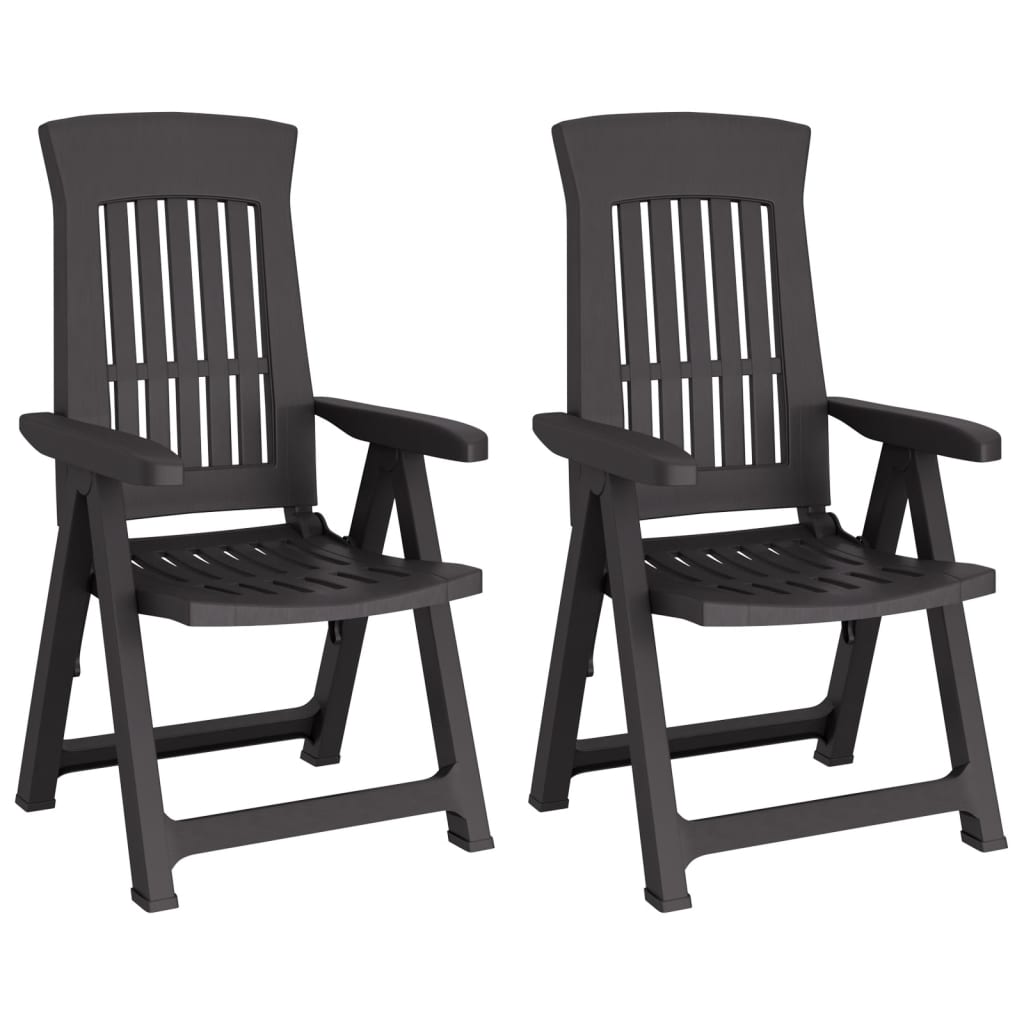 vidaXL Reclining Chair Outdoor Folding Armchair Garden Furniture 2 Pcs PP-0
