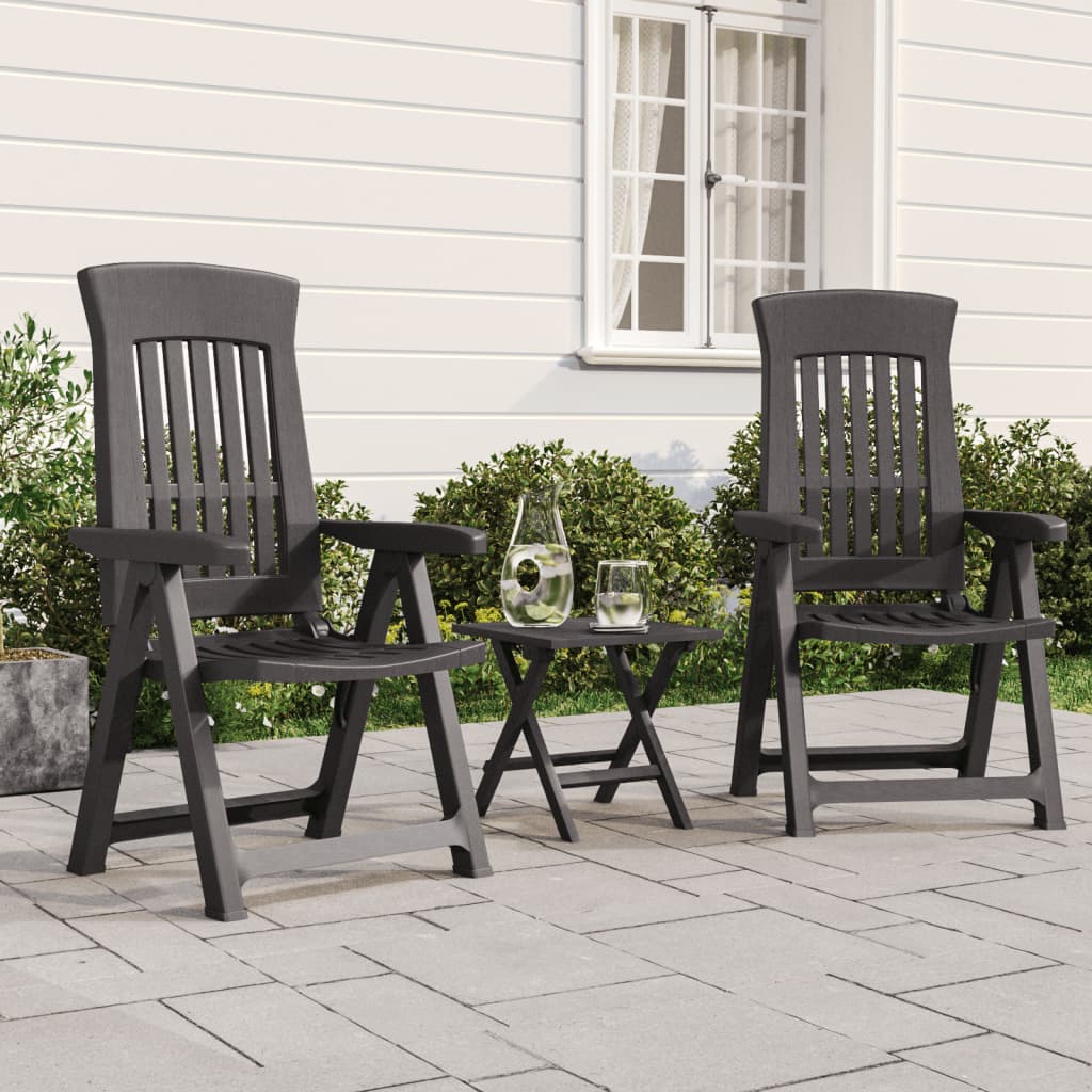vidaXL Reclining Chair Outdoor Folding Armchair Garden Furniture 2 Pcs PP-13