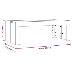 vidaXL Coffee Table Black 40.2"x19.7"x14.2" Engineered Wood-7